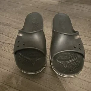 CROCS | Shoes | Crocs Mens Dark Green Slide Sandals | Poshmark display picture 2